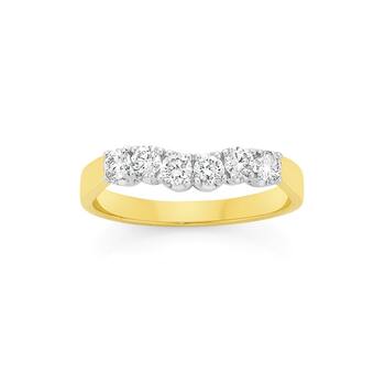 18ct Gold Diamond Curved Anniversary Band