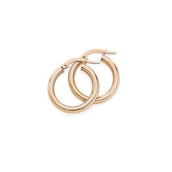 9ct Rose Gold 15mm Hoop Earrings