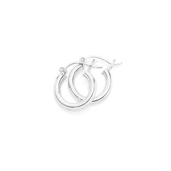 Silver 3x10mm Hoop Earrings