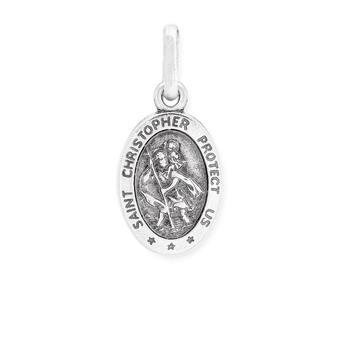 Silver 12mm Oval St. Christopher Medal