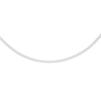 Silver 55cm Diamond Cut Solid Curb Chain