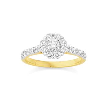 18ct Gold Diamond Flower Cluster Ring