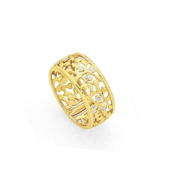 9ct Two Tone Gold Tree of Life Ring