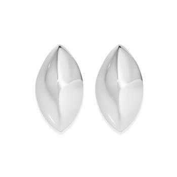 Silver Marquise Leaf Stud Earrings