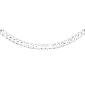 Silver 55cm Solid Flat Curb Chain
