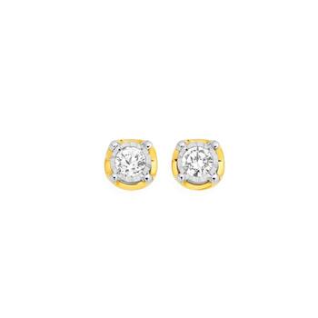 9ct Gold Diamond Stud Earrings