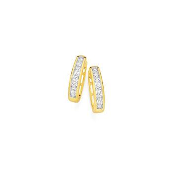 Alora 10ct Gold 1/2 Carat TW Lab Grown Diamond Huggie Earrings