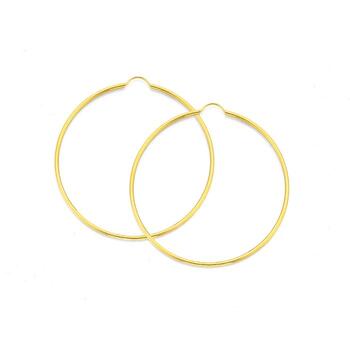 9ct Gold 1.5x50mm Polished Hoop Earrings