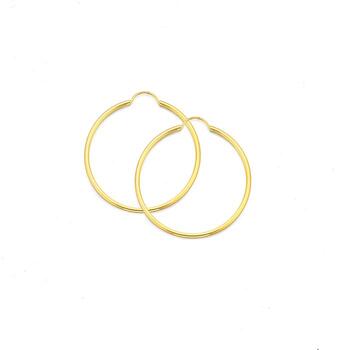 9ct Gold 1.5x30mm Polished Hoop Earrings