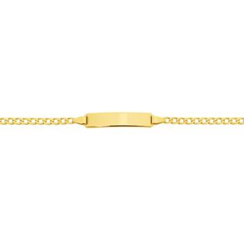 9ct Gold 19cm Solid Curb Identity Bracelet