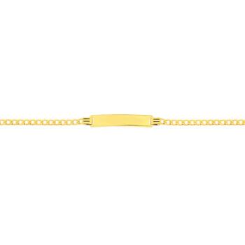 9ct Gold 15cm Solid Curb Identity Bracelet