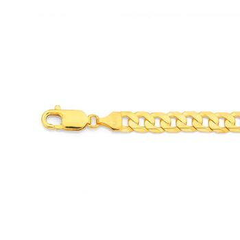 9ct Gold 21cm Solid Curb Gents Bracelet
