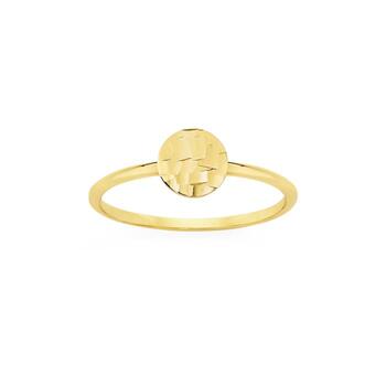 9ct Gold Diamond Cut Circle Stacker Ring