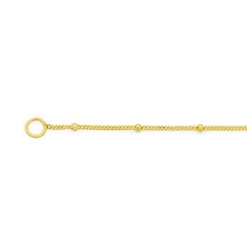 9ct Gold 45cm Beaded Solid Curb Chain