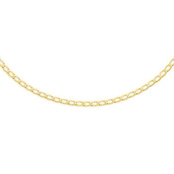 9ct Gold 45cm Diamond-Cut Oval Curb Chain