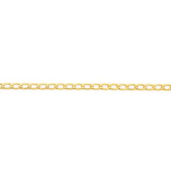 9ct Gold 45cm Solid Flat Diamond-Cut Curb Chain
