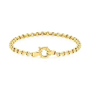 9ct Gold 19cm Hollow Belcher Bolt Ring Bracelet