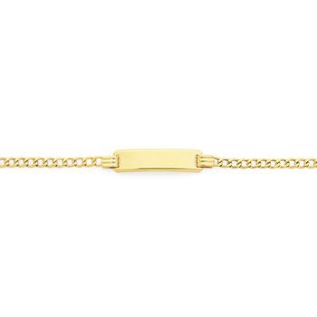 9ct Gold 15cm Hollow Curb ID Bracelet