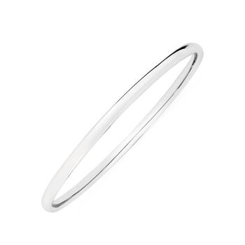 Sterling Silver 3x50mm Solid Half Round Bangle