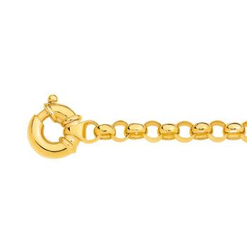 9ct Gold 19cm Solid Round Belcher Bolt Ring Bracelet