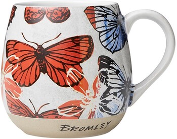 RGA x Bromley Hug Me Mug 550ml 18.5oz - Red Butterflies