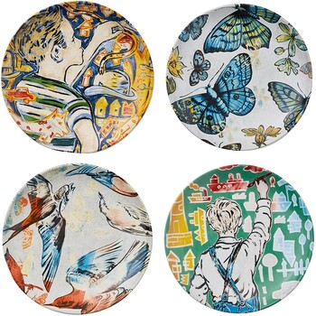 RGA x Bromley Side Plate 4 Pack 19 / 2.5cm 7.4" / 0.9" - Mixed Artwork