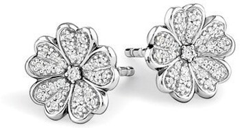 NEW Stud Earrings with 0.12 Carat of Diamonds in Sterling Silver