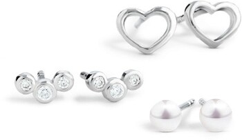 NEW Earring Set with Cultured Freshwater Pearlº, Cubic Zirconia in Sterling Silver