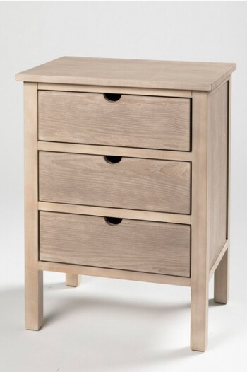 Madsen Three Drawer Bedside Table