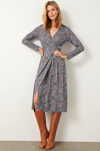Capture Knit Wrap Midi Dress