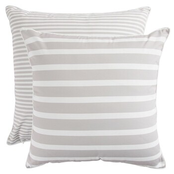 Sundays Aegean Stripe Natural Large Outdoor Cushion by Pillow Talk