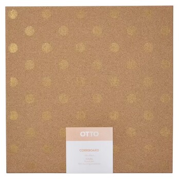 Otto Square Corkboard 43 x 43cm Gold Spots