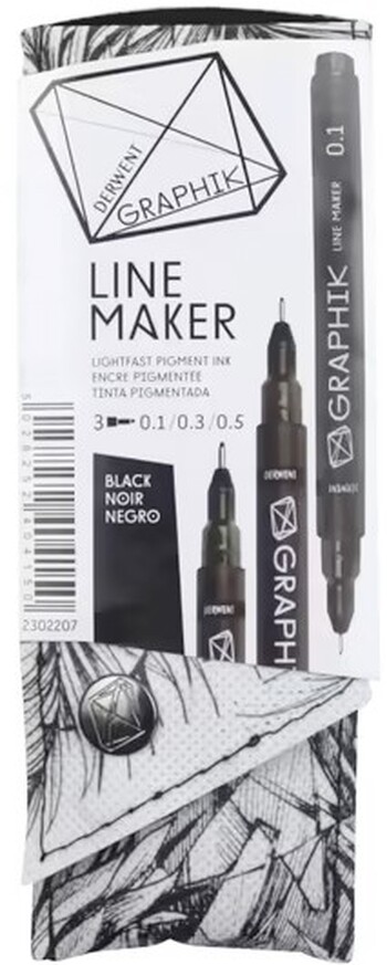Derwent Graphik Line Maker Black 3 Pack
