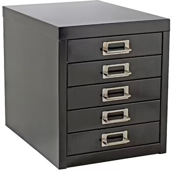 Spencer 5 Drawer Desktop Cabinet Black