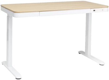 Newhaven Electric Sit Stand Desk with Drawer 1200mm White/Oak