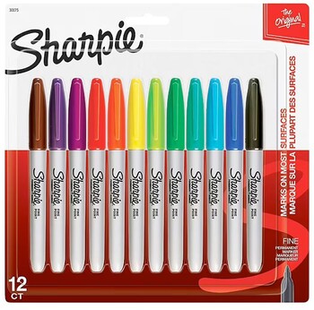 Sharpie Fine Permanent Markers Assorted 12 Pack