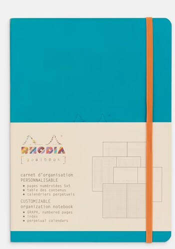 Rhodia A5 Soft Cover Goal Book 5x5 Grid Turquoise Blue