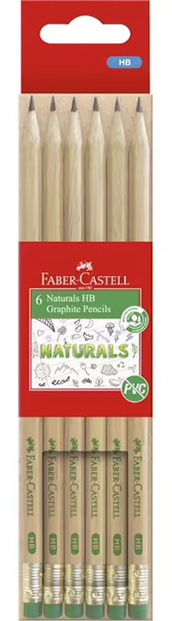 Faber-Castell Naturals HB Graphite Pencils 6 Pack