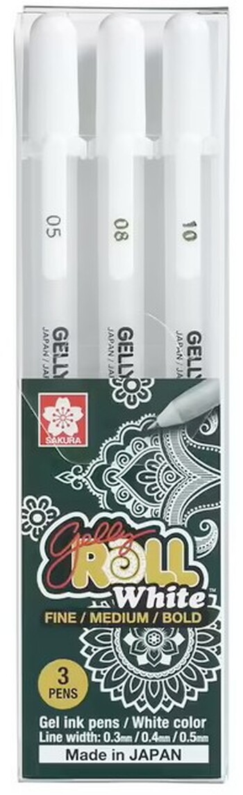 Sakura Gelly Roll Pens 3 Pack White Ink