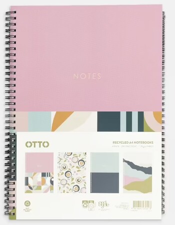 Otto Recycled Spiral Notebooks 4 Pack
