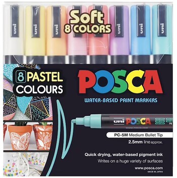 POSCA PC 5M Paint Marker Pastel Assorted 8 Pack