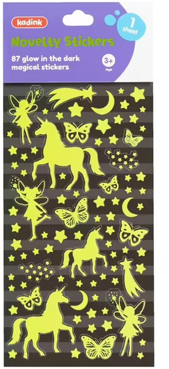 Kadink Glow in the Dark Sticker Sheet Magical Design