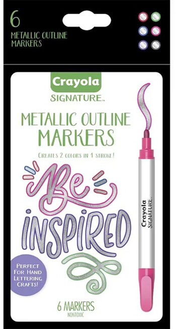 Crayola Metallic Outline Markers 6 Pack