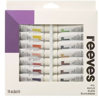 Reeves Oil Colour Paint Set 12mL 18 Pack