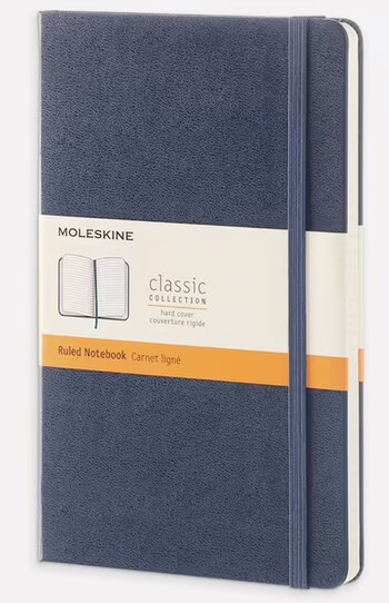 Moleskine Hard Cover Large Notebook Ruled Blue
