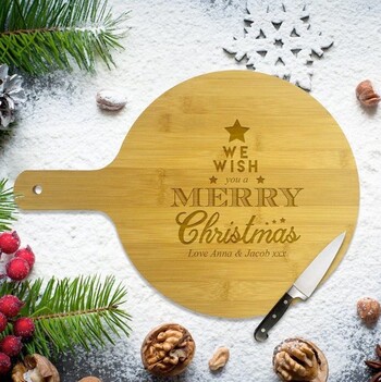Personalised Star Round Bamboo Serving Board
