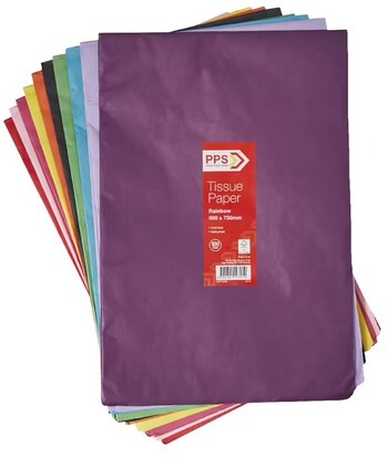 PPS Tissue Paper 500 x 750mm 100 Pack Rainbow