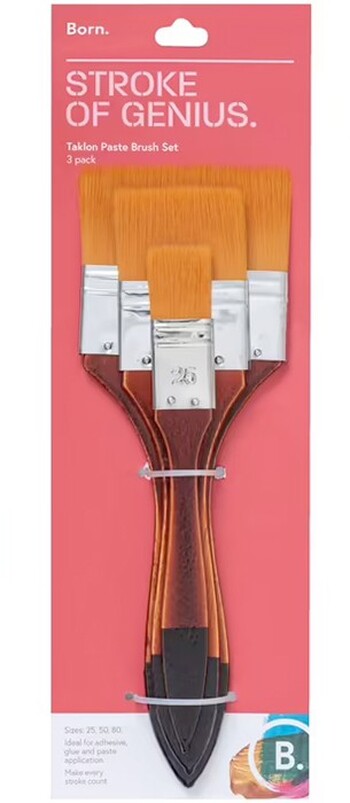 Born Taklon Paste Paintbrush Set Pack 3