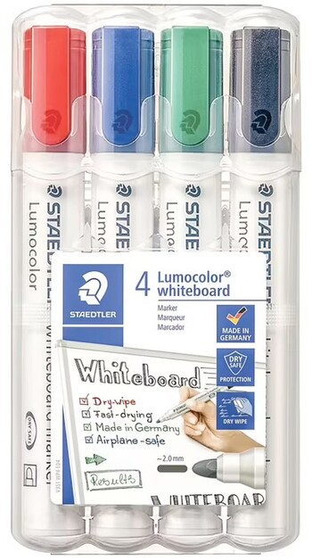 Staedtler Lumocolor Whiteboard Markers Bullet 4 Pack
