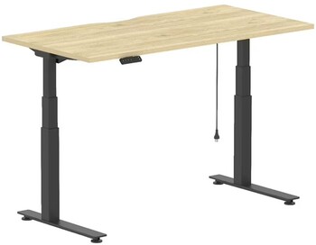 Stilford S2 Electric Sit Stand Desk 1500mm Black/Oak